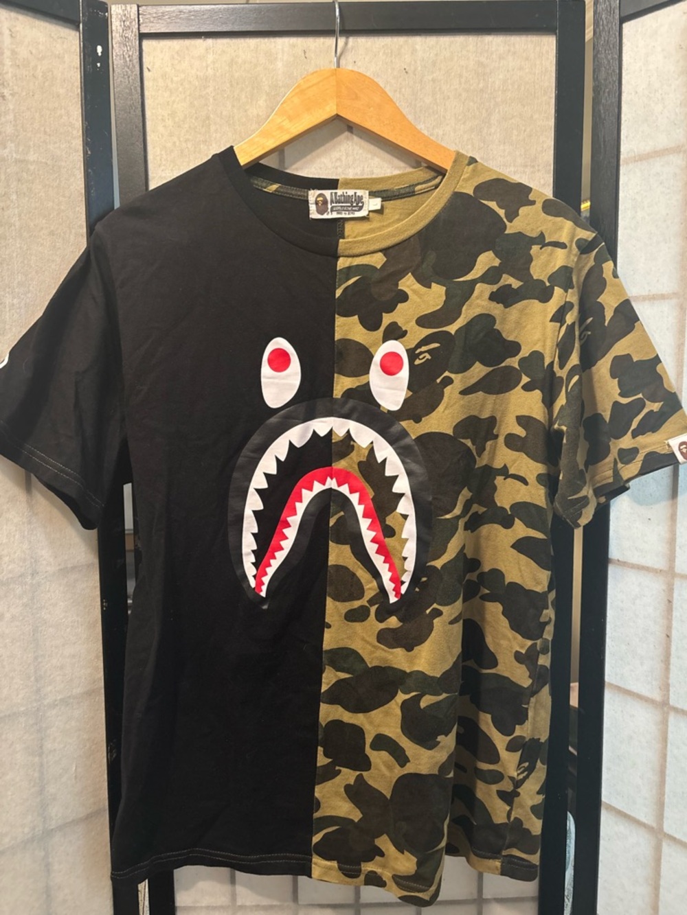 BAPE A BATHING APE Shark Split Camo T-Shirt